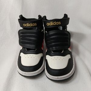 Adidas Kids High-Top Sneakers - Black and White size 9